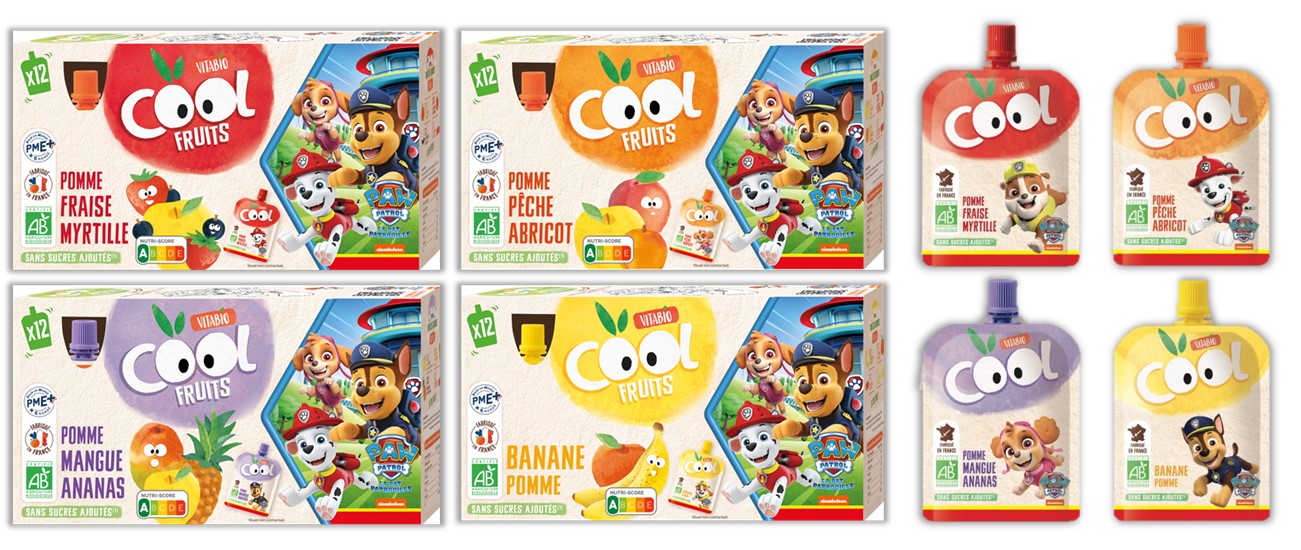 VITABIO COOL, LA COLLECTION DE GOURDES DE FRUITS LA PAT’ PATROUILLE, TOUS EN MISSION LE GOUTER