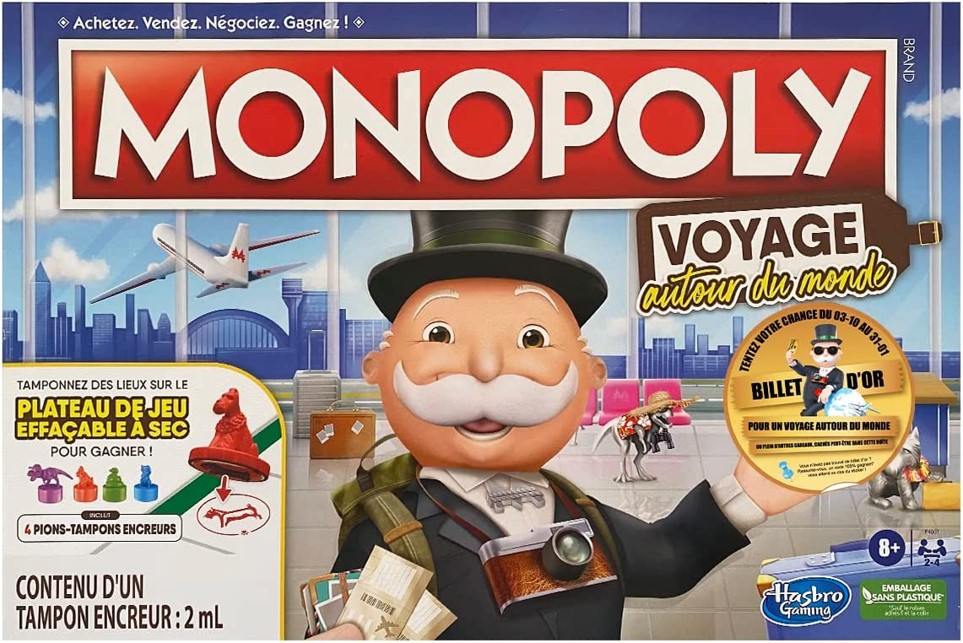 MONOPOLY, AUTOUR DU MONDE, UN JEU BILLET D’OR